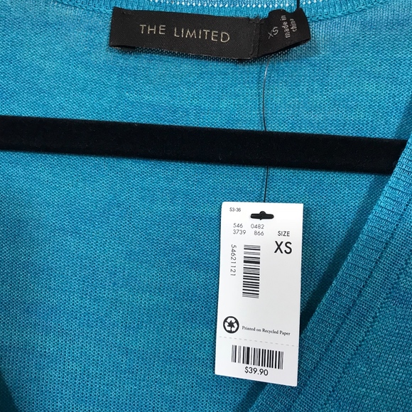 The Limited Brand XS Blue V-neck sweater - Picture 4 of 5